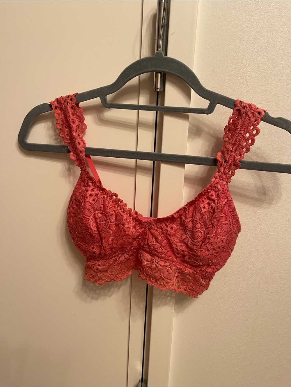 Aeropostale Coral Lace Bralette with Crochet Straps